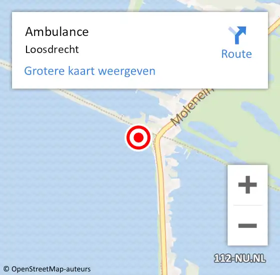Locatie op kaart van de 112 melding: Ambulance Loosdrecht op 8 november 2019 10:17