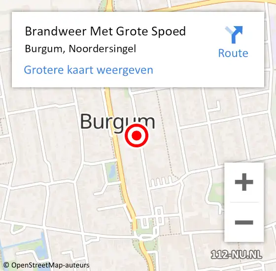 Locatie op kaart van de 112 melding: Brandweer Met Grote Spoed Naar Burgum, Noordersingel op 8 november 2019 10:36