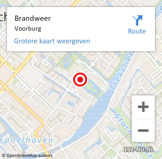 Locatie op kaart van de 112 melding: Brandweer Voorburg op 8 november 2019 10:45