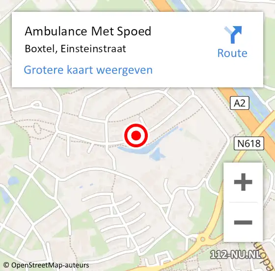 Locatie op kaart van de 112 melding: Ambulance Met Spoed Naar Boxtel, Einsteinstraat op 8 november 2019 12:09