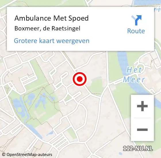 Locatie op kaart van de 112 melding: Ambulance Met Spoed Naar Boxmeer, De Raetsingel op 8 november 2019 12:41