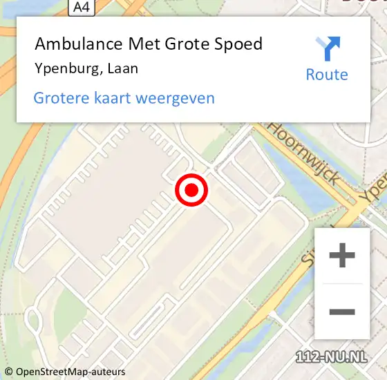 Locatie op kaart van de 112 melding: Ambulance Met Grote Spoed Naar Ypenburg, Laan op 8 november 2019 12:52