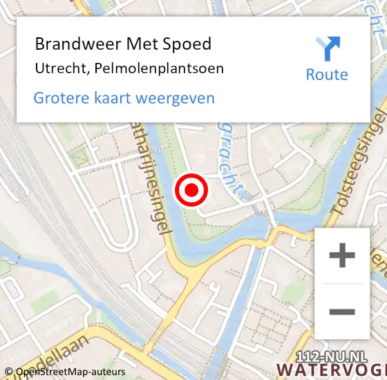 Locatie op kaart van de 112 melding: Brandweer Met Spoed Naar Utrecht, Pelmolenplantsoen op 8 november 2019 12:52