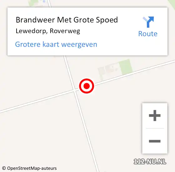 Locatie op kaart van de 112 melding: Brandweer Met Grote Spoed Naar Lewedorp, Roverweg op 8 november 2019 13:27