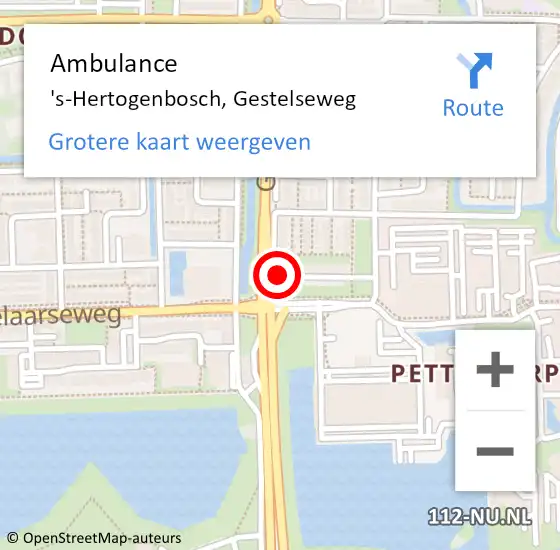 Locatie op kaart van de 112 melding: Ambulance 's-Hertogenbosch, Gestelseweg op 8 november 2019 14:02