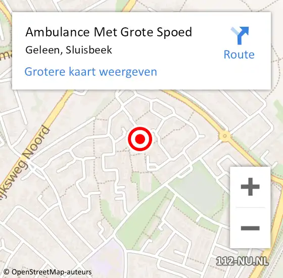 Locatie op kaart van de 112 melding: Ambulance Met Grote Spoed Naar Geleen, Sluisbeek op 19 april 2014 08:01