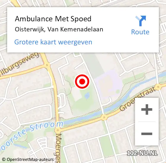 Locatie op kaart van de 112 melding: Ambulance Met Spoed Naar Oisterwijk, Van Kemenadelaan op 8 november 2019 15:02