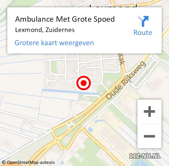 Locatie op kaart van de 112 melding: Ambulance Met Grote Spoed Naar Lexmond, Zuidernes op 8 november 2019 23:41