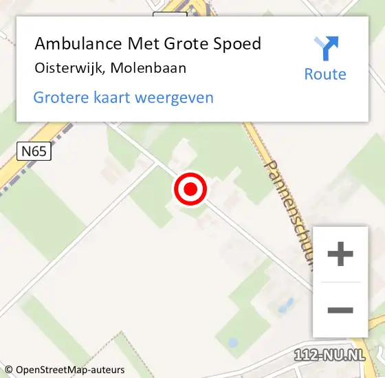 Locatie op kaart van de 112 melding: Ambulance Met Grote Spoed Naar Oisterwijk, Molenbaan op 9 november 2019 00:20