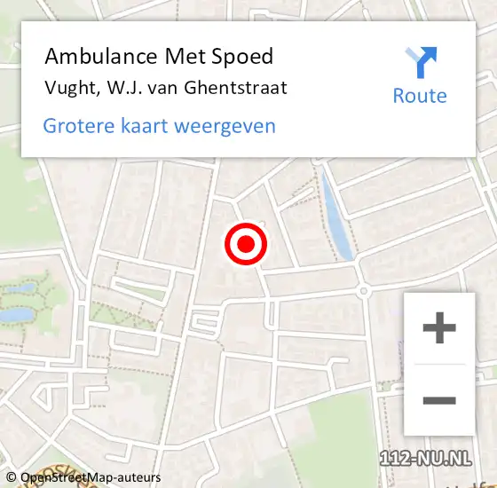 Locatie op kaart van de 112 melding: Ambulance Met Spoed Naar Vught, W.J. van Ghentstraat op 9 november 2019 03:10