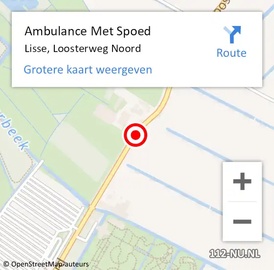 Locatie op kaart van de 112 melding: Ambulance Met Spoed Naar Lisse, Loosterweg Noord op 9 november 2019 04:31