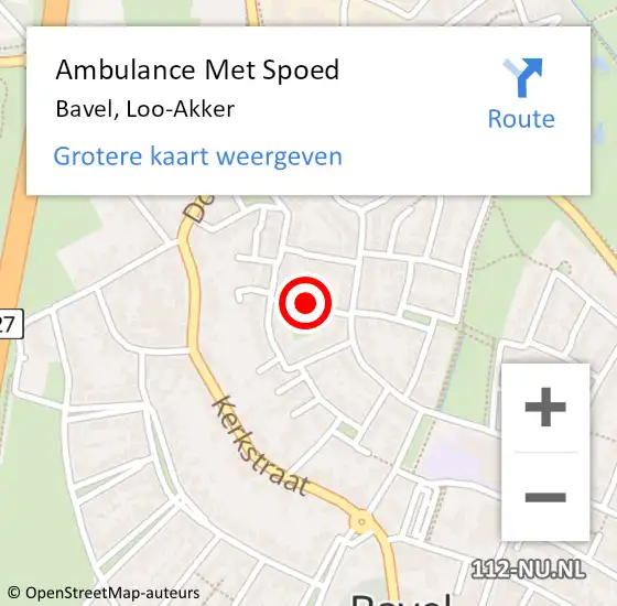 Locatie op kaart van de 112 melding: Ambulance Met Spoed Naar Bavel, Loo-Akker op 9 november 2019 09:42