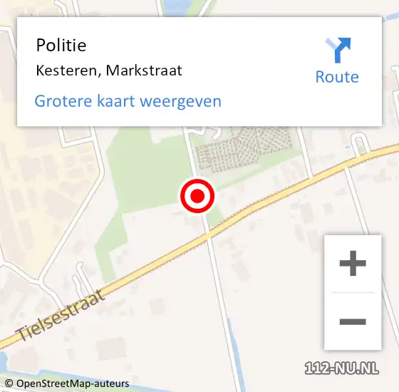 Locatie op kaart van de 112 melding: Politie Kesteren, Markstraat op 9 november 2019 11:03