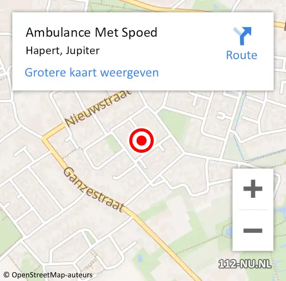 Locatie op kaart van de 112 melding: Ambulance Met Spoed Naar Hapert, Jupiter op 9 november 2019 11:12