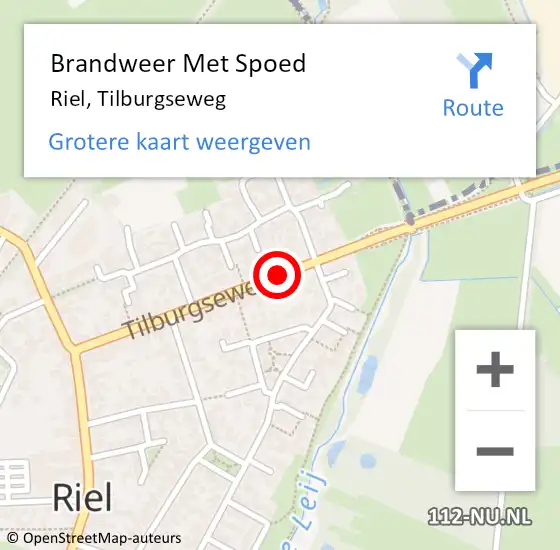 Locatie op kaart van de 112 melding: Brandweer Met Spoed Naar Riel, Tilburgseweg op 9 november 2019 12:03