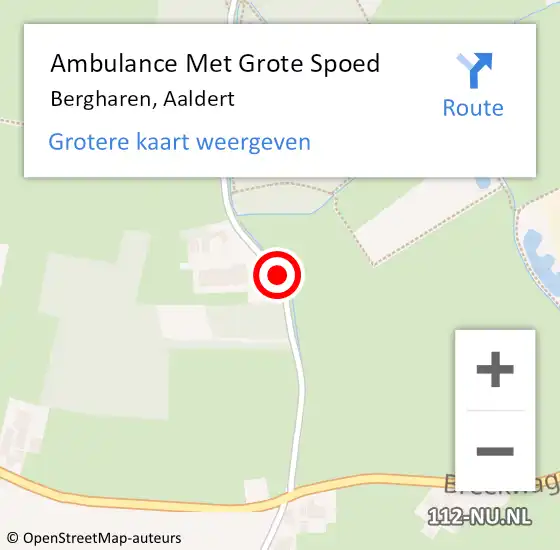 Locatie op kaart van de 112 melding: Ambulance Met Grote Spoed Naar Bergharen, Aaldert op 9 november 2019 13:17