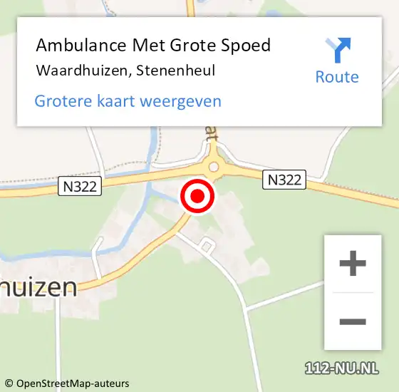 Locatie op kaart van de 112 melding: Ambulance Met Grote Spoed Naar Waardhuizen, Stenenheul op 9 november 2019 13:26