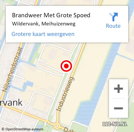 Locatie op kaart van de 112 melding: Brandweer Met Grote Spoed Naar Wildervank, Meihuizenweg op 9 november 2019 14:02