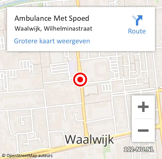 Locatie op kaart van de 112 melding: Ambulance Met Spoed Naar Waalwijk, Wilhelminastraat op 9 november 2019 14:17