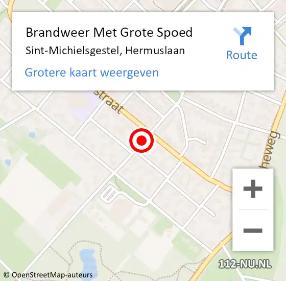 Locatie op kaart van de 112 melding: Brandweer Met Grote Spoed Naar Sint-Michielsgestel, Hermuslaan op 9 november 2019 16:54