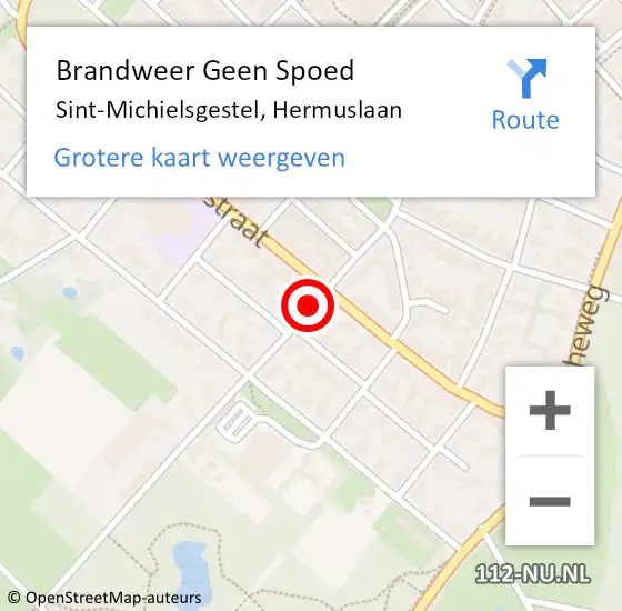 Locatie op kaart van de 112 melding: Brandweer Geen Spoed Naar Sint-Michielsgestel, Hermuslaan op 9 november 2019 16:55