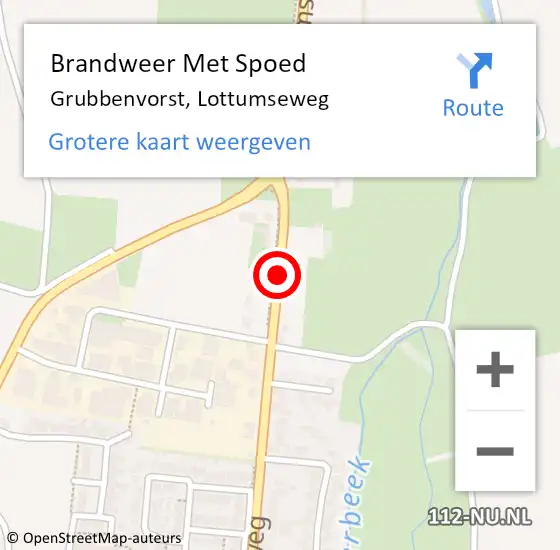 Locatie op kaart van de 112 melding: Brandweer Met Spoed Naar Grubbenvorst, Lottumseweg op 9 november 2019 19:54