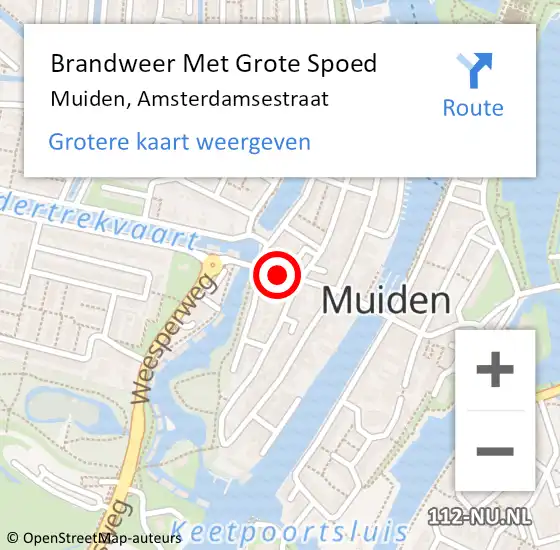 Locatie op kaart van de 112 melding: Brandweer Met Grote Spoed Naar Muiden, Amsterdamsestraat op 9 november 2019 20:22