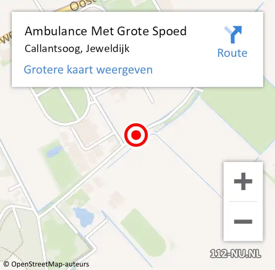 Locatie op kaart van de 112 melding: Ambulance Met Grote Spoed Naar Callantsoog, Jeweldijk op 9 november 2019 22:10