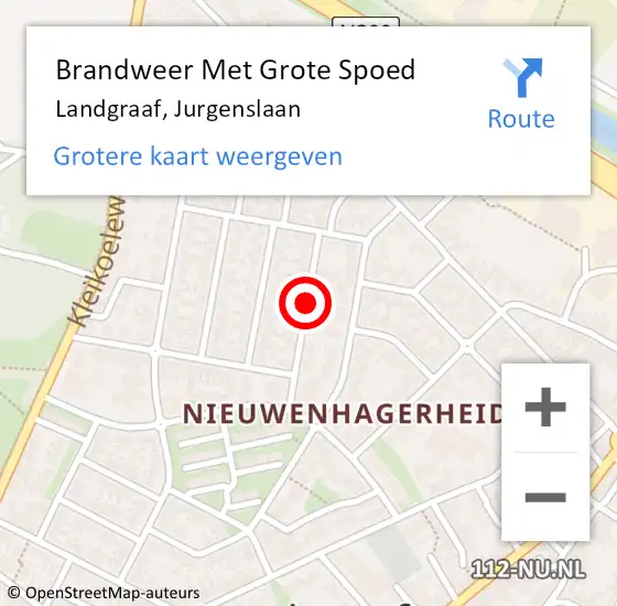 Locatie op kaart van de 112 melding: Brandweer Met Grote Spoed Naar Landgraaf, Jurgenslaan op 10 november 2019 01:33