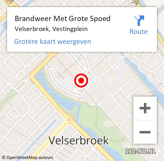 Locatie op kaart van de 112 melding: Brandweer Met Grote Spoed Naar Velserbroek, Vestingplein op 10 november 2019 04:17
