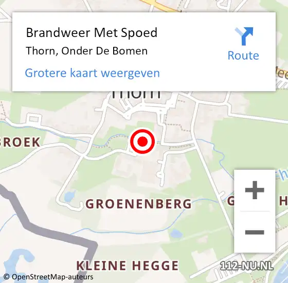 Locatie op kaart van de 112 melding: Brandweer Met Spoed Naar Thorn, Onder De Bomen op 10 november 2019 07:52