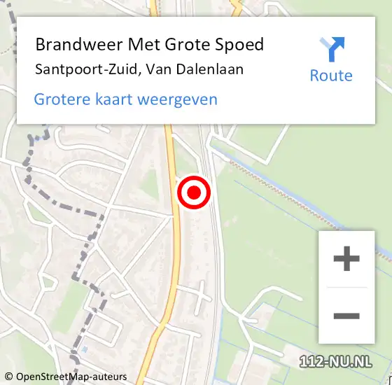 Locatie op kaart van de 112 melding: Brandweer Met Grote Spoed Naar Santpoort-Zuid, Van Dalenlaan op 10 november 2019 10:09