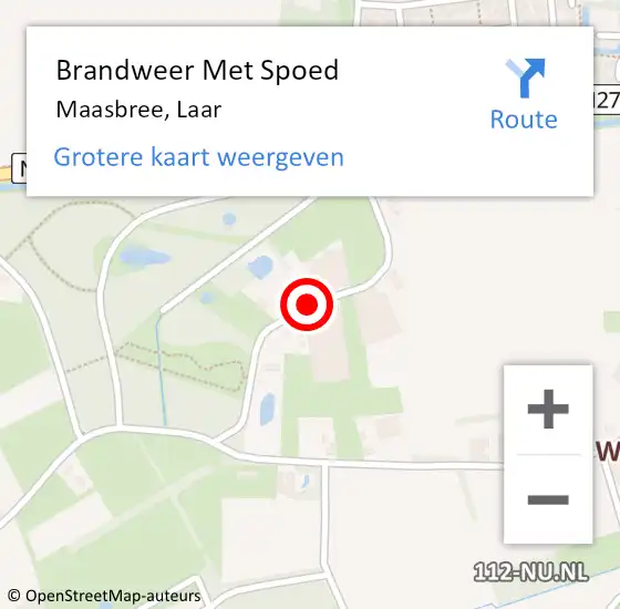 Locatie op kaart van de 112 melding: Brandweer Met Spoed Naar Maasbree, Laar op 10 november 2019 10:21