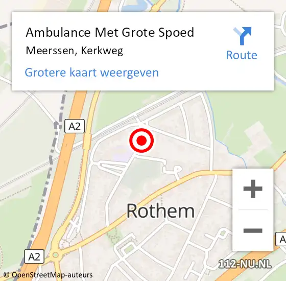 Locatie op kaart van de 112 melding: Ambulance Met Grote Spoed Naar Meerssen, Kerkweg op 19 april 2014 11:15