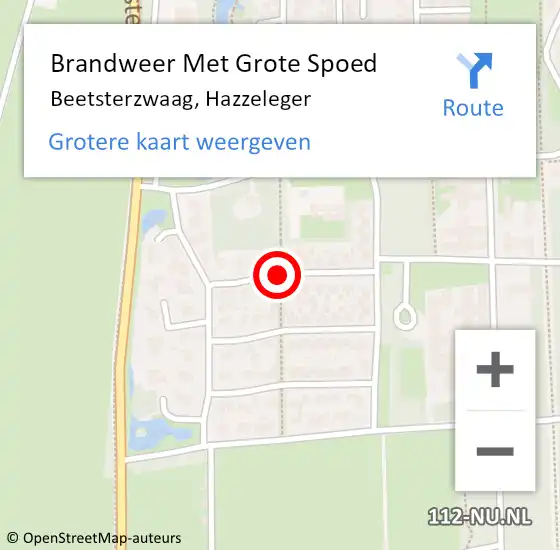 Locatie op kaart van de 112 melding: Brandweer Met Grote Spoed Naar Beetsterzwaag, Hazzeleger op 10 november 2019 11:03