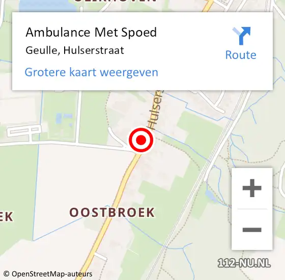 Locatie op kaart van de 112 melding: Ambulance Met Spoed Naar Geulle, Hulserstraat op 19 april 2014 11:18