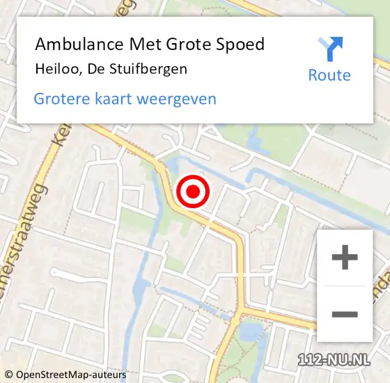 Locatie op kaart van de 112 melding: Ambulance Met Grote Spoed Naar Heiloo, De Stuifbergen op 10 november 2019 12:03