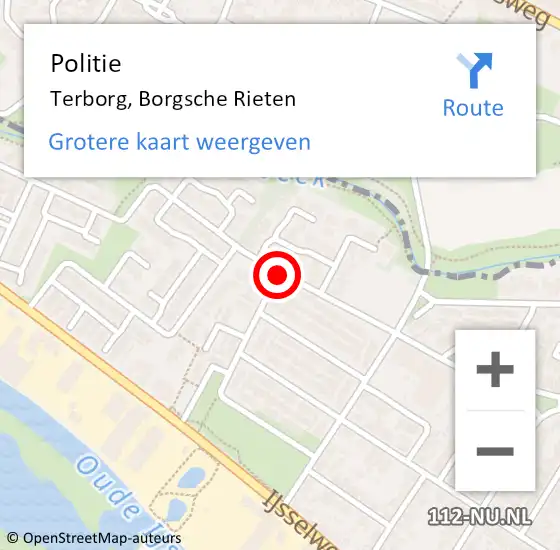 Locatie op kaart van de 112 melding: Politie Terborg, Borgsche Rieten op 10 november 2019 12:13