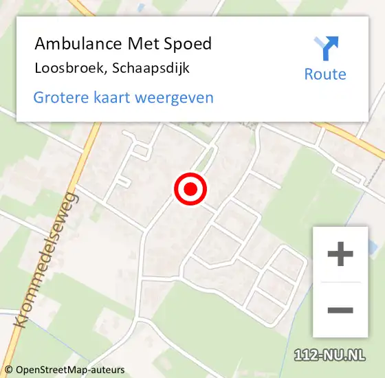 Locatie op kaart van de 112 melding: Ambulance Met Spoed Naar Loosbroek, Schaapsdijk op 10 november 2019 12:53