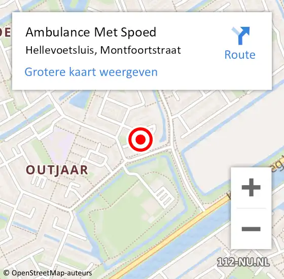 Locatie op kaart van de 112 melding: Ambulance Met Spoed Naar Hellevoetsluis, Montfoortstraat op 10 november 2019 14:18