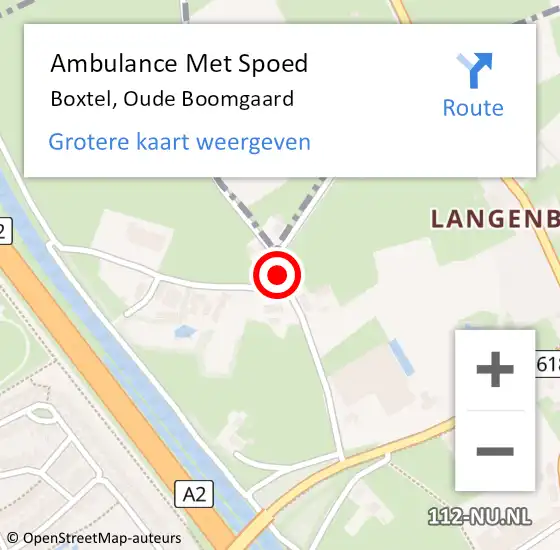 Locatie op kaart van de 112 melding: Ambulance Met Spoed Naar Boxtel, Oude Boomgaard op 10 november 2019 14:19