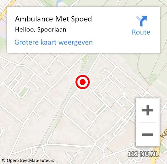 Locatie op kaart van de 112 melding: Ambulance Met Spoed Naar Heiloo, Spoorlaan op 10 november 2019 14:39