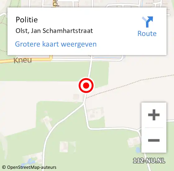 Locatie op kaart van de 112 melding: Politie Olst, Jan Schamhartstraat op 10 november 2019 14:57