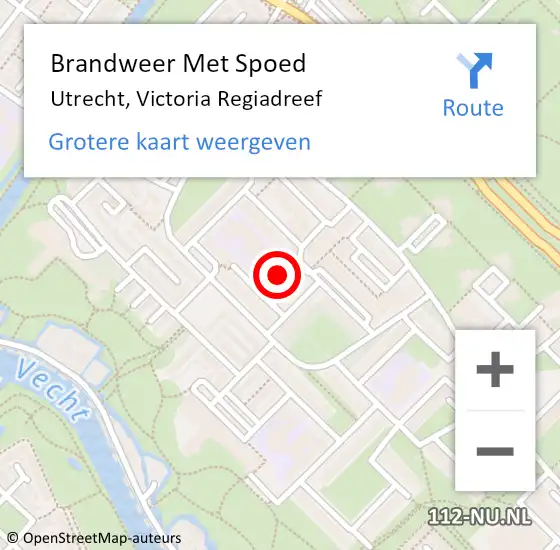 Locatie op kaart van de 112 melding: Brandweer Met Spoed Naar Utrecht, Victoria Regiadreef op 10 november 2019 15:08