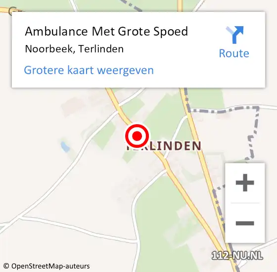 Locatie op kaart van de 112 melding: Ambulance Met Grote Spoed Naar Noorbeek, Terlinden op 19 april 2014 11:34