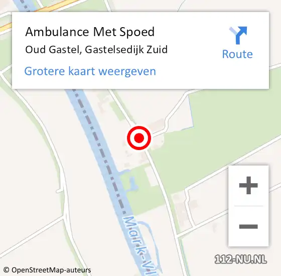 Locatie op kaart van de 112 melding: Ambulance Met Spoed Naar Oud Gastel, Gastelsedijk Zuid op 10 november 2019 16:06