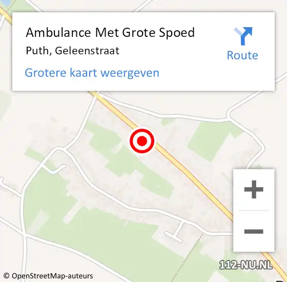 Locatie op kaart van de 112 melding: Ambulance Met Grote Spoed Naar Puth, Geleenstraat op 19 april 2014 11:47