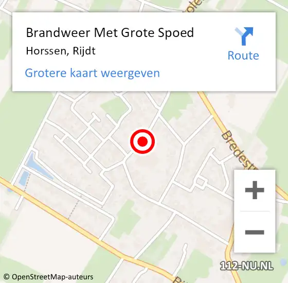 Locatie op kaart van de 112 melding: Brandweer Met Grote Spoed Naar Horssen, Rijdt op 10 november 2019 18:41