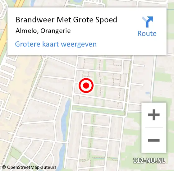 Locatie op kaart van de 112 melding: Brandweer Met Grote Spoed Naar Almelo, Orangerie op 19 april 2014 12:01