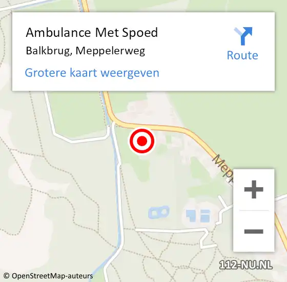 Locatie op kaart van de 112 melding: Ambulance Met Spoed Naar Balkbrug, Meppelerweg op 19 april 2014 12:01